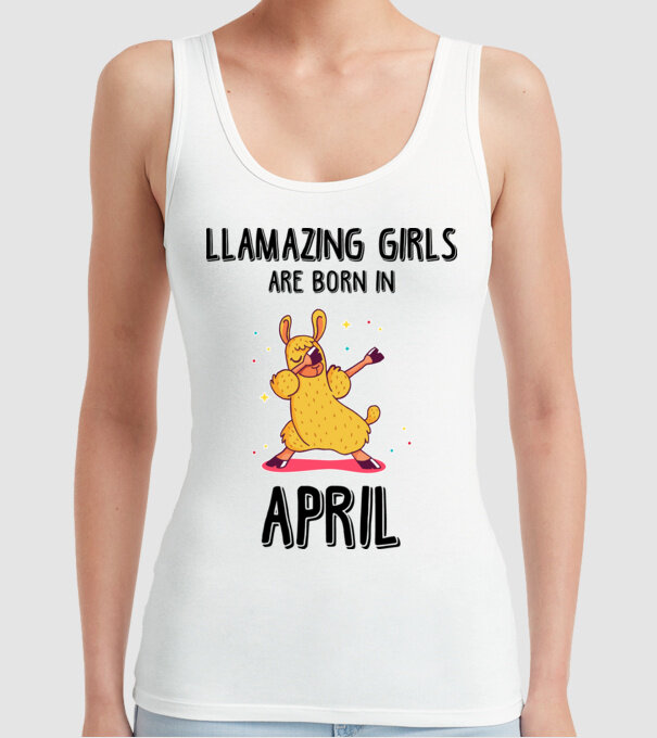 llamazing girls are born in april black model alb pe tricou
