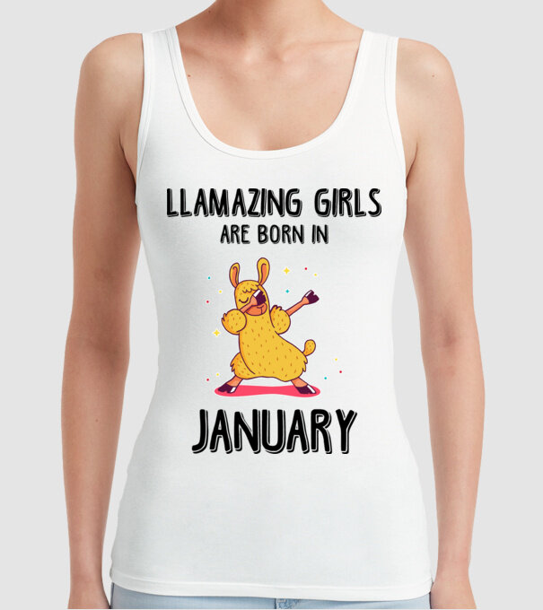 llamazing girls are born in january black model alb pe tricou