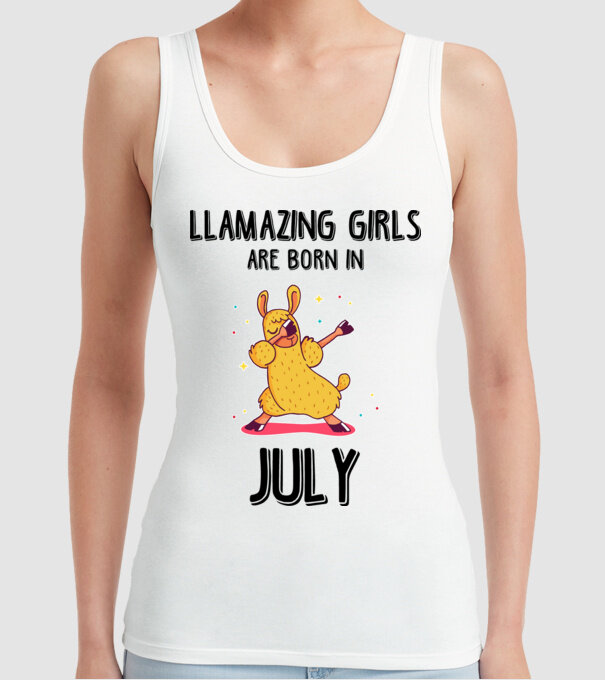 Llamazing girls are born in july black model alb pe tricou