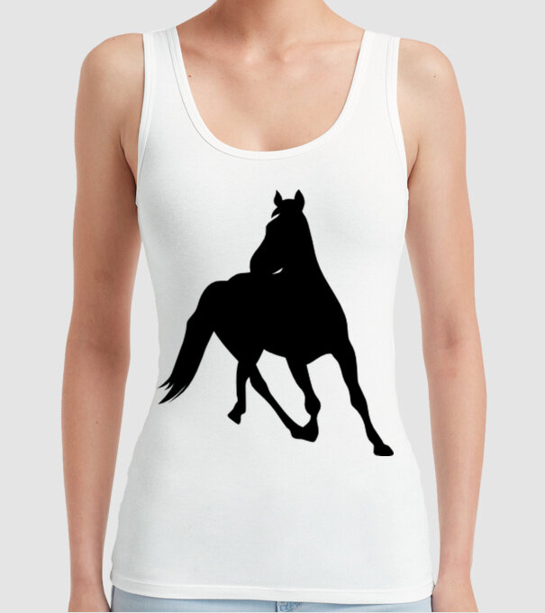 cal model alb pe tricou