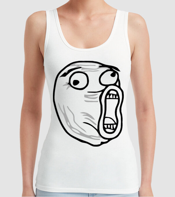 LOL Face model alb pe tricou