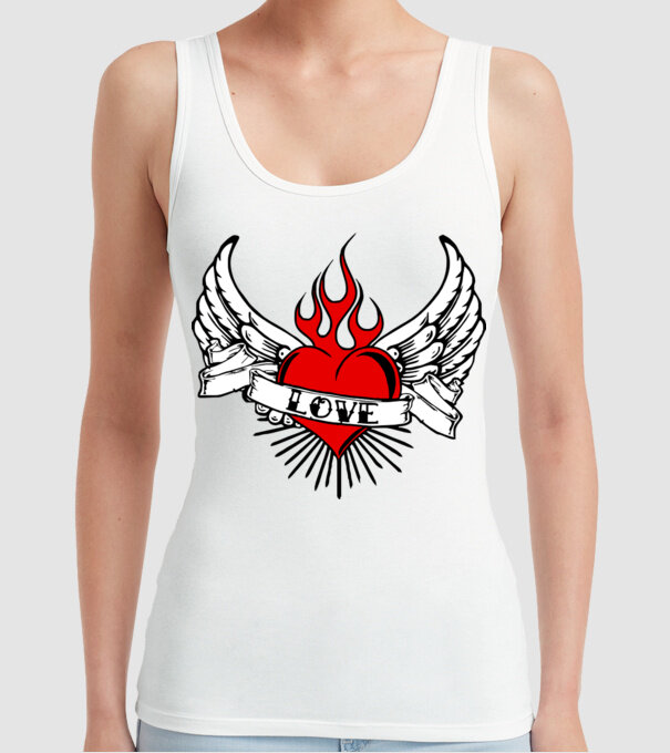 love model alb pe tricou