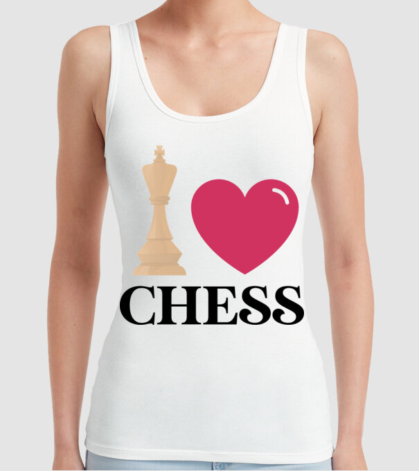 Love chess model alb pe tricou