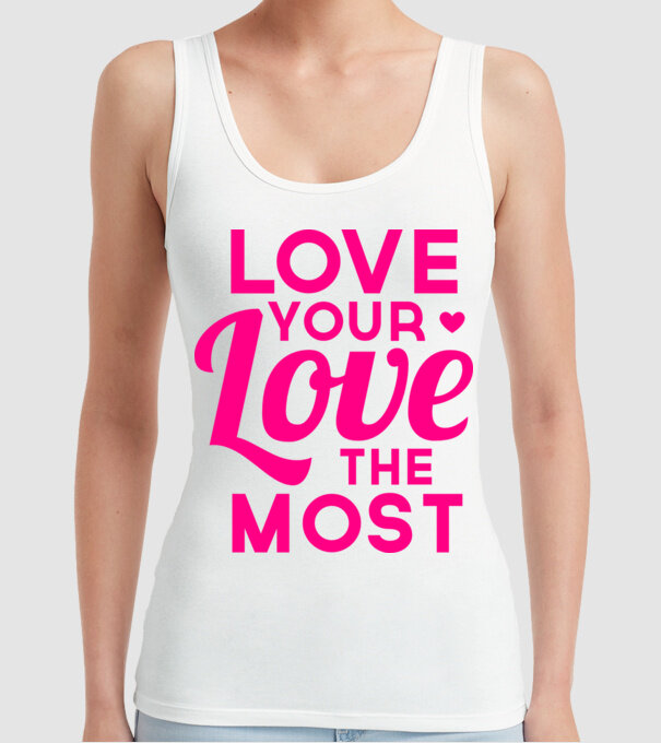 love most model alb pe tricou