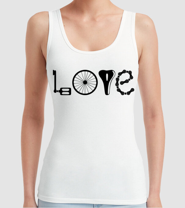love bicicletă model alb pe tricou