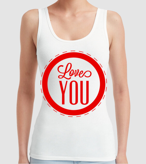 love you model alb pe tricou