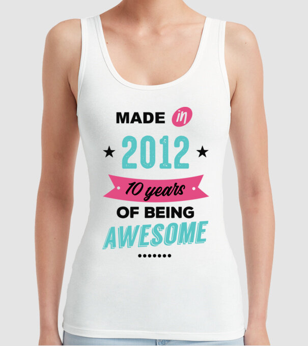 MADE in 2012 model alb pe tricou