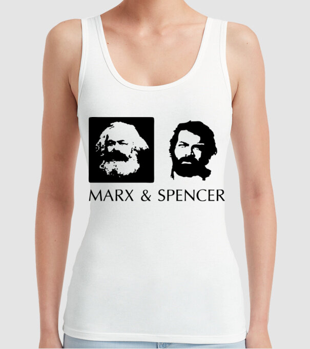 Marx és Bud Spencer model alb pe tricou