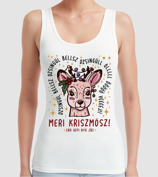 Cană dimensionată meri cristmăs djingăl bel model alb pe tricou