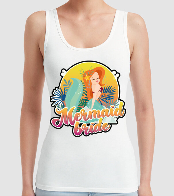 Mermaid bride hawaii model alb pe tricou