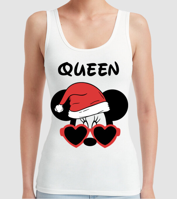 minnie santa queen model alb pe tricou