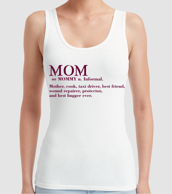 Mom definition model alb pe tricou