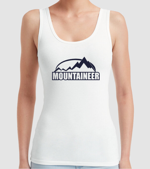 mountaineer model alb pe tricou