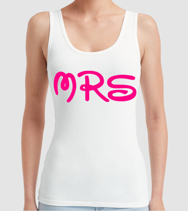 Mrs model alb pe tricou