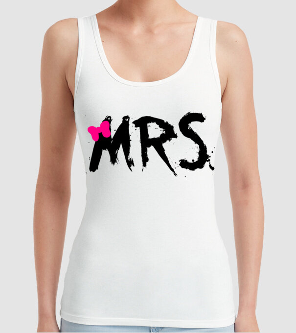 Mrs. model alb pe tricou