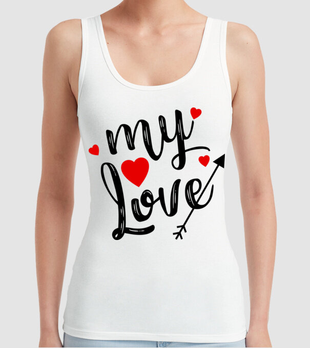 My love model alb pe tricou