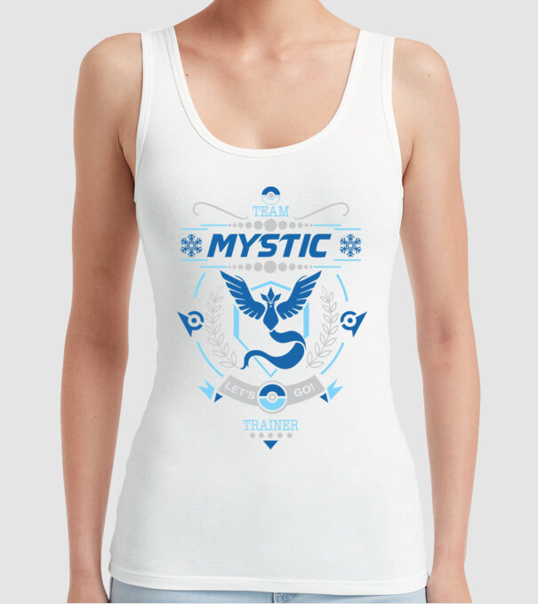 Mystic team model alb pe tricou