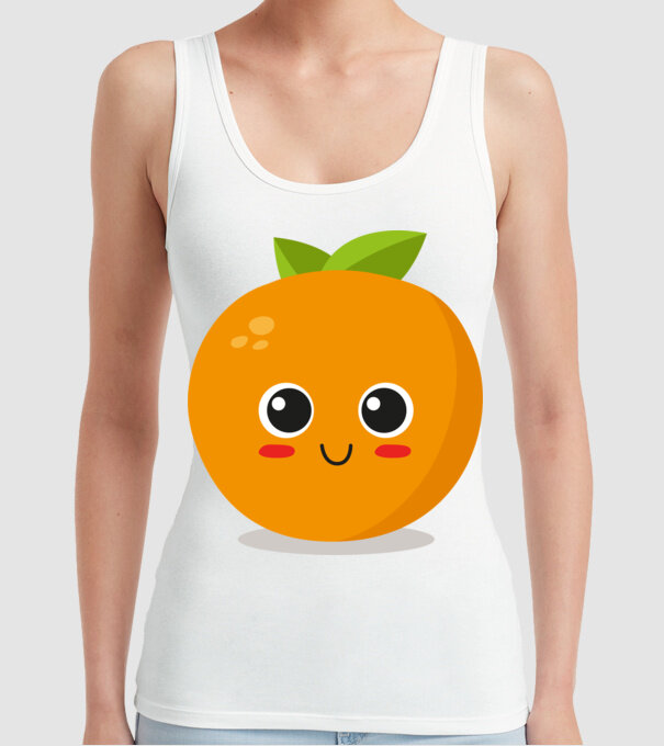 Portocală model alb pe tricou