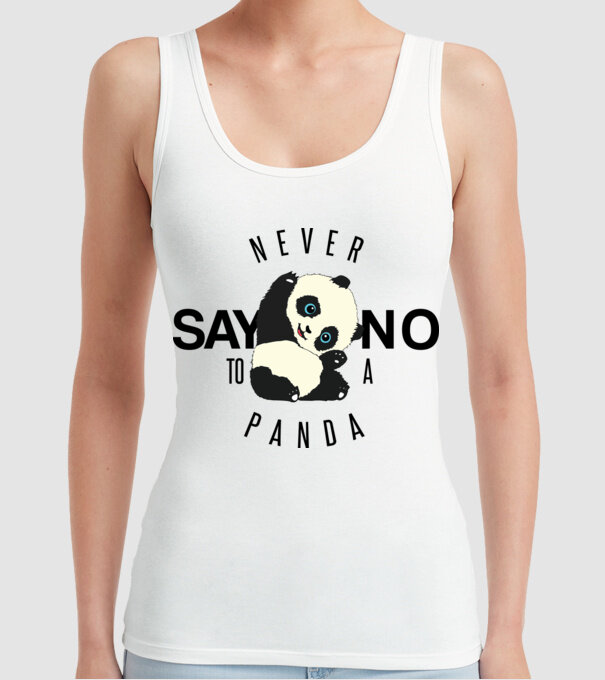 Never say no model alb pe tricou