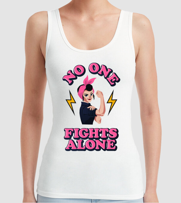 No one fights alone pinup model alb pe tricou
