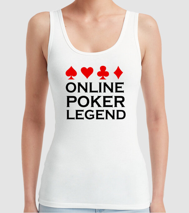 Online Poker Legend model alb pe tricou