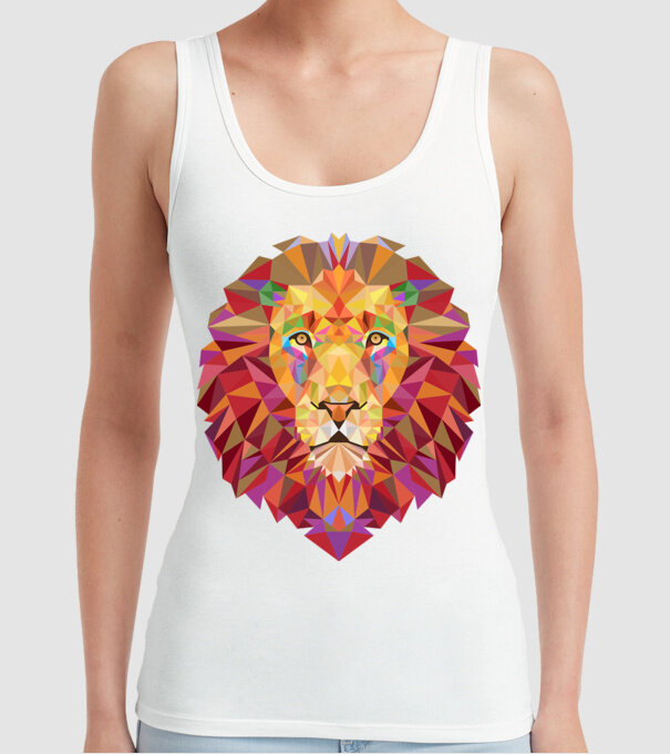 Leu design model alb pe tricou