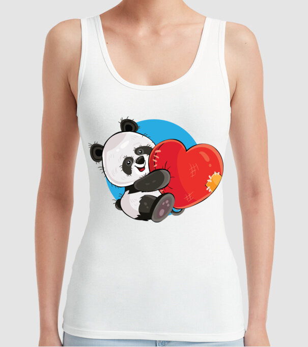 Dragoste panda model alb pe tricou