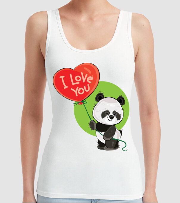 dragoste panda model alb pe tricou