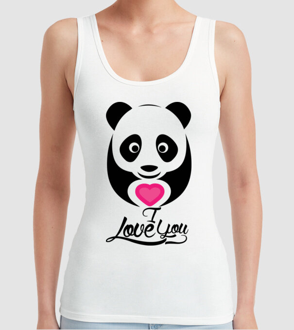 PandaHeart model alb pe tricou