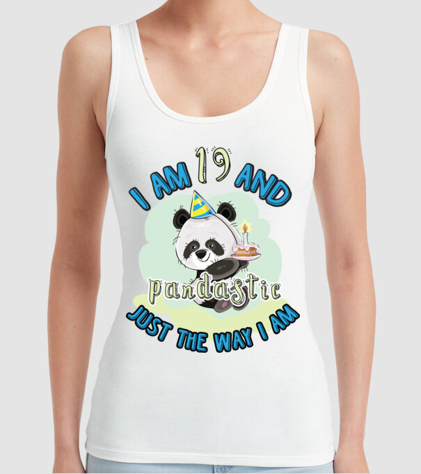 PANDASTIC 19 model alb pe tricou