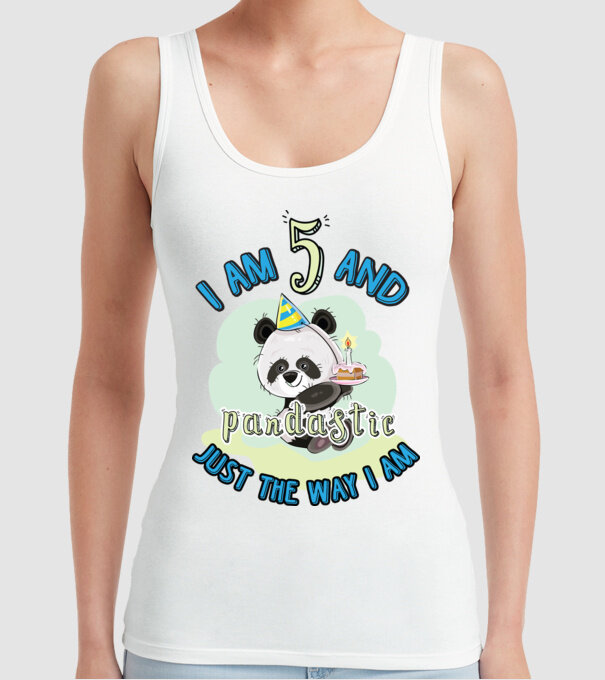 PANDASTIC 5 model alb pe tricou