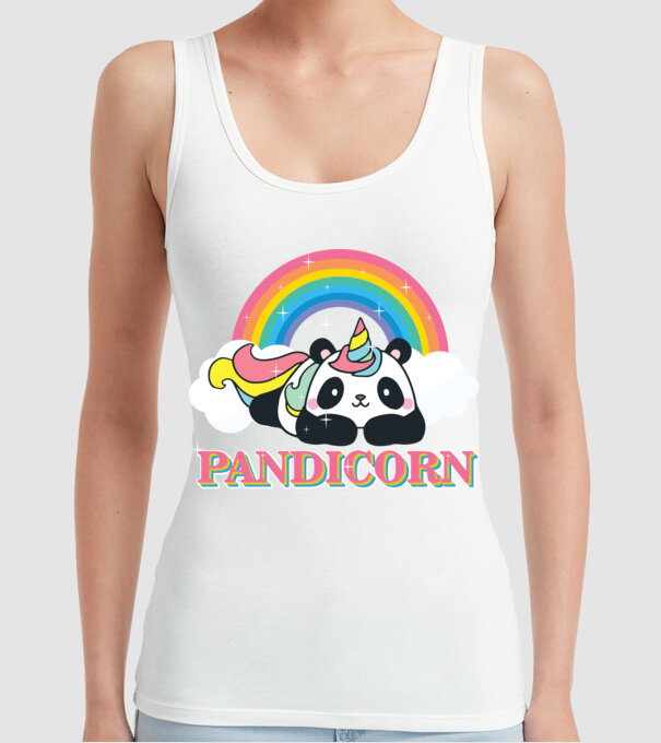 PANDICORN model alb pe tricou