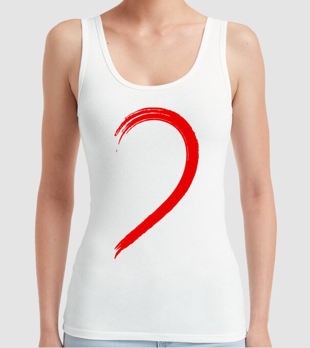 Inimă pereche stânga model alb pe tricou