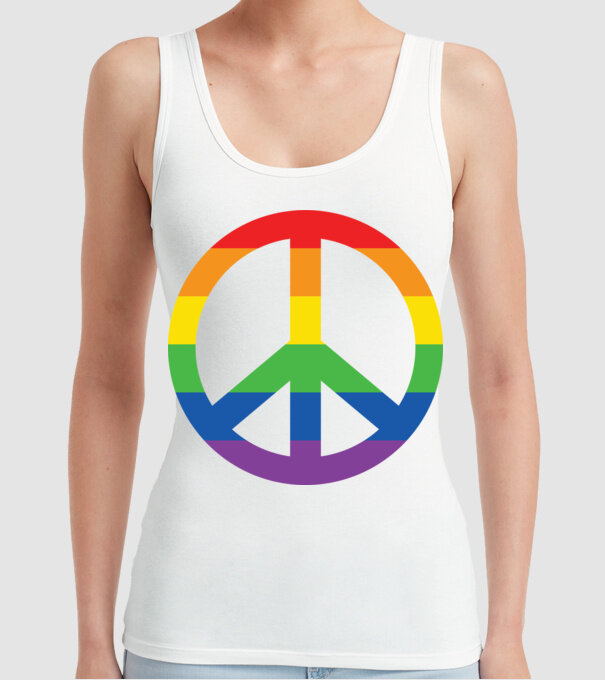 Peace pride model alb pe tricou
