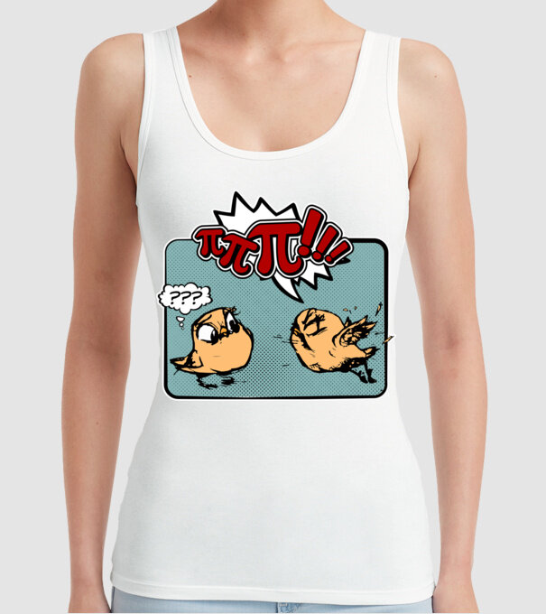Pi Pi model alb pe tricou