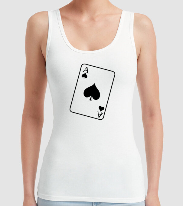 As de pică model alb pe tricou