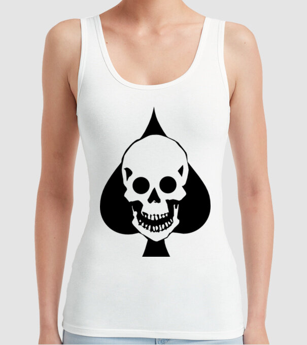 Craniu pică model alb pe tricou