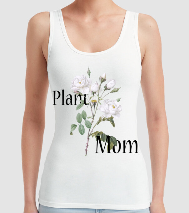 Plant mom model alb pe tricou