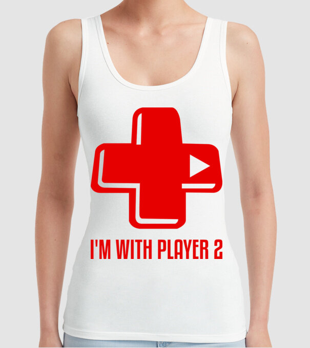 player 2 model alb pe tricou