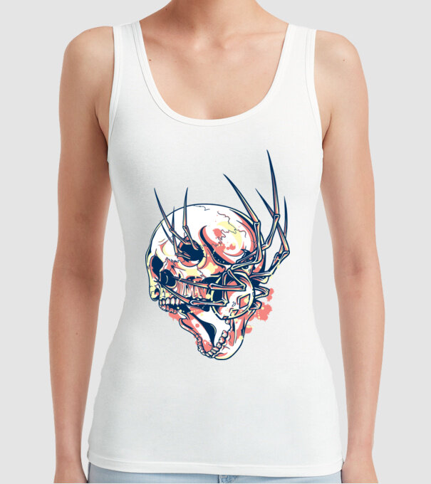 Păianjen model alb pe tricou