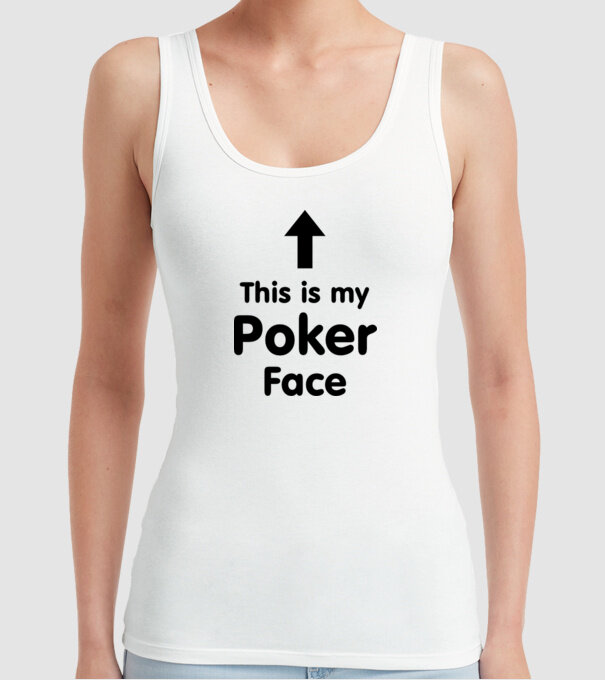 Poker Face 2 model alb pe tricou
