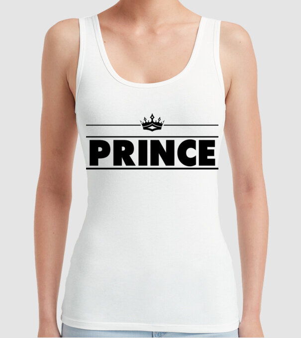 Prince model alb pe tricou