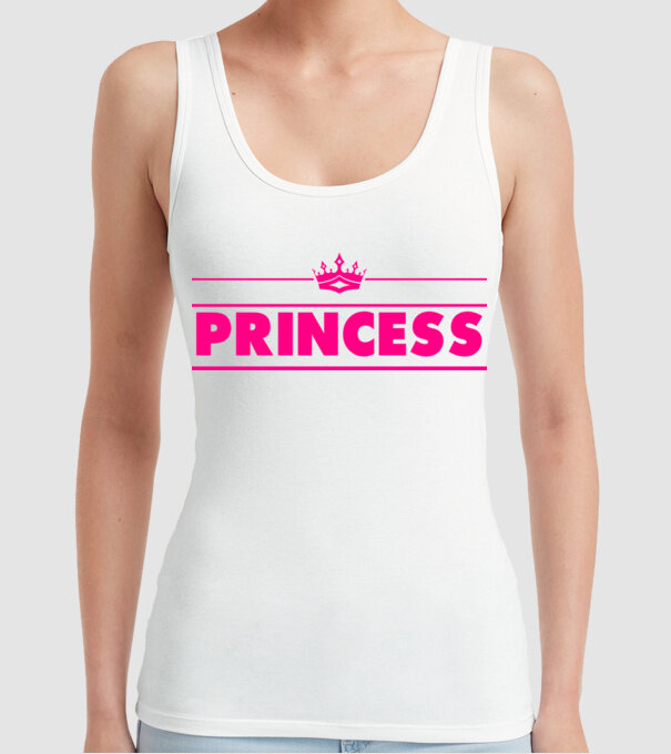Princess model alb pe tricou