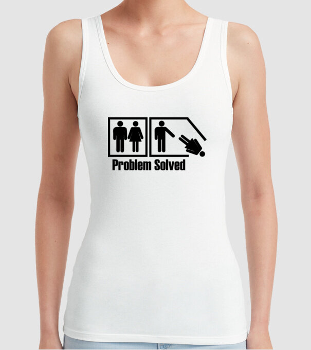 Problem solved model alb pe tricou