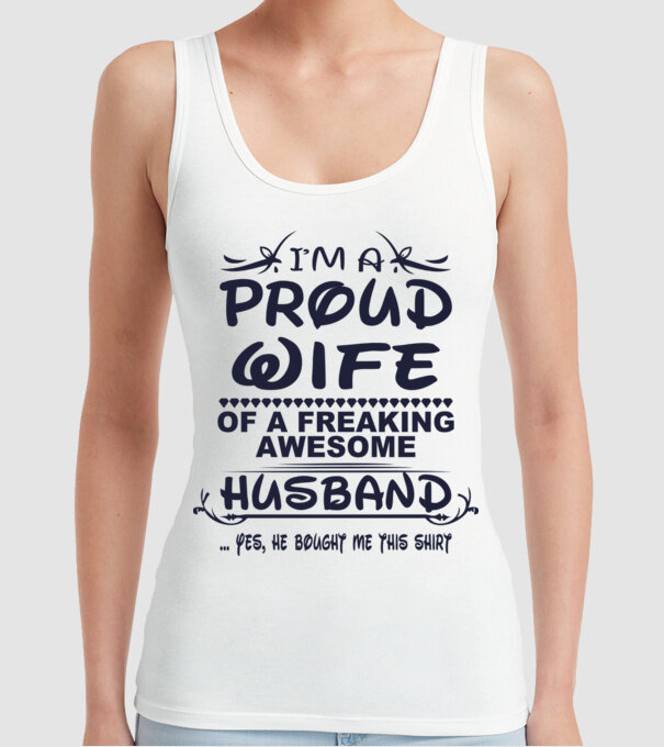 Proud wife model alb pe tricou