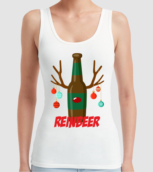 Bere REINBEER model alb pe tricou