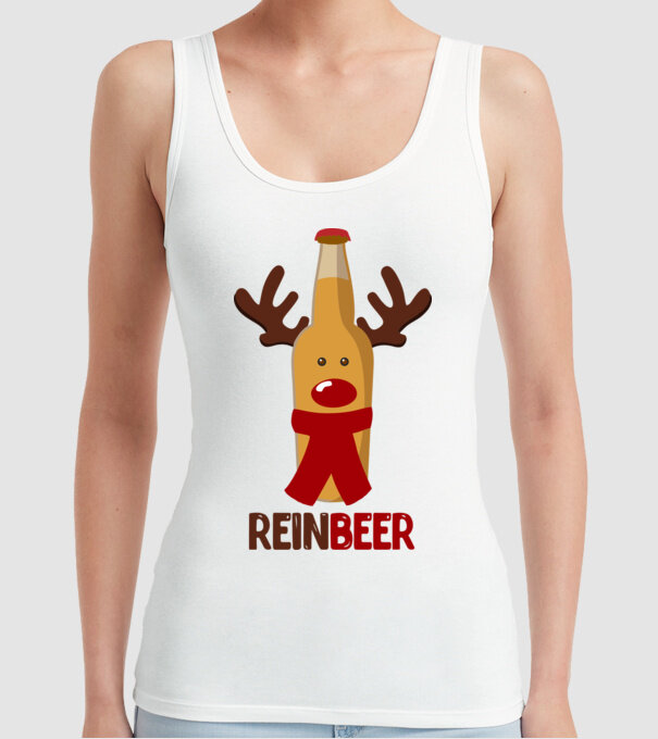 Bere REINBEER model alb pe tricou