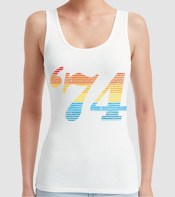 Retro Birthday 1974 model alb pe tricou