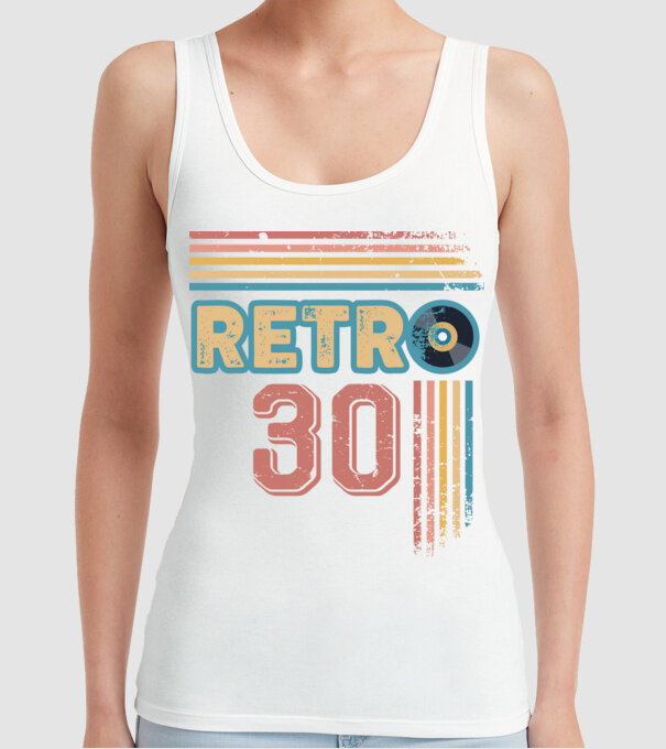 Retro 30 Birthday model alb pe tricou