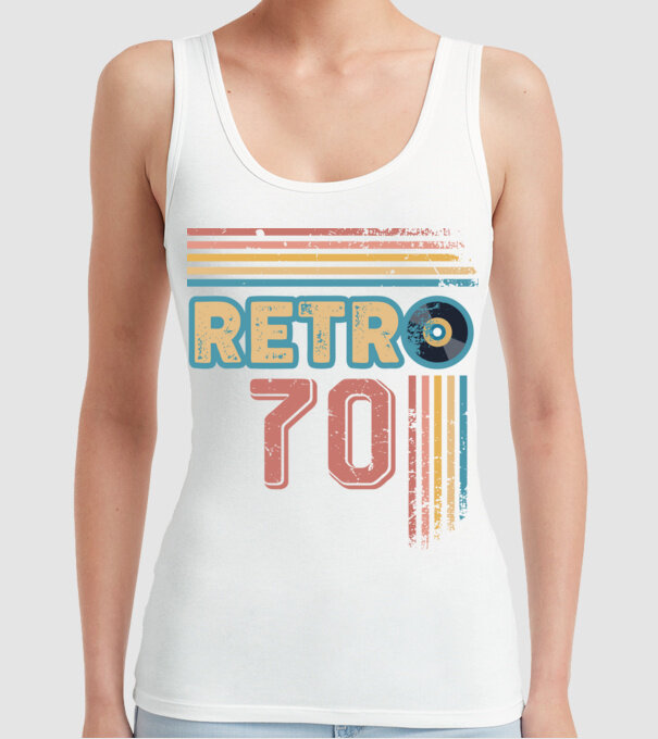 Retro 70 Birthday model alb pe tricou
